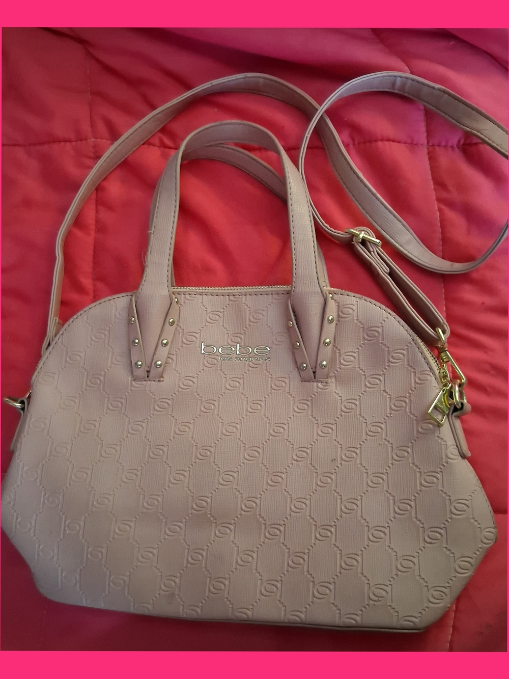 bebe Blush Pink Dome Satchel Handbag